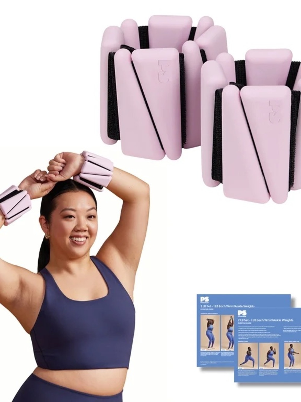 Pink Adjustable Wrist/Ankle 2lb Weights - Pair